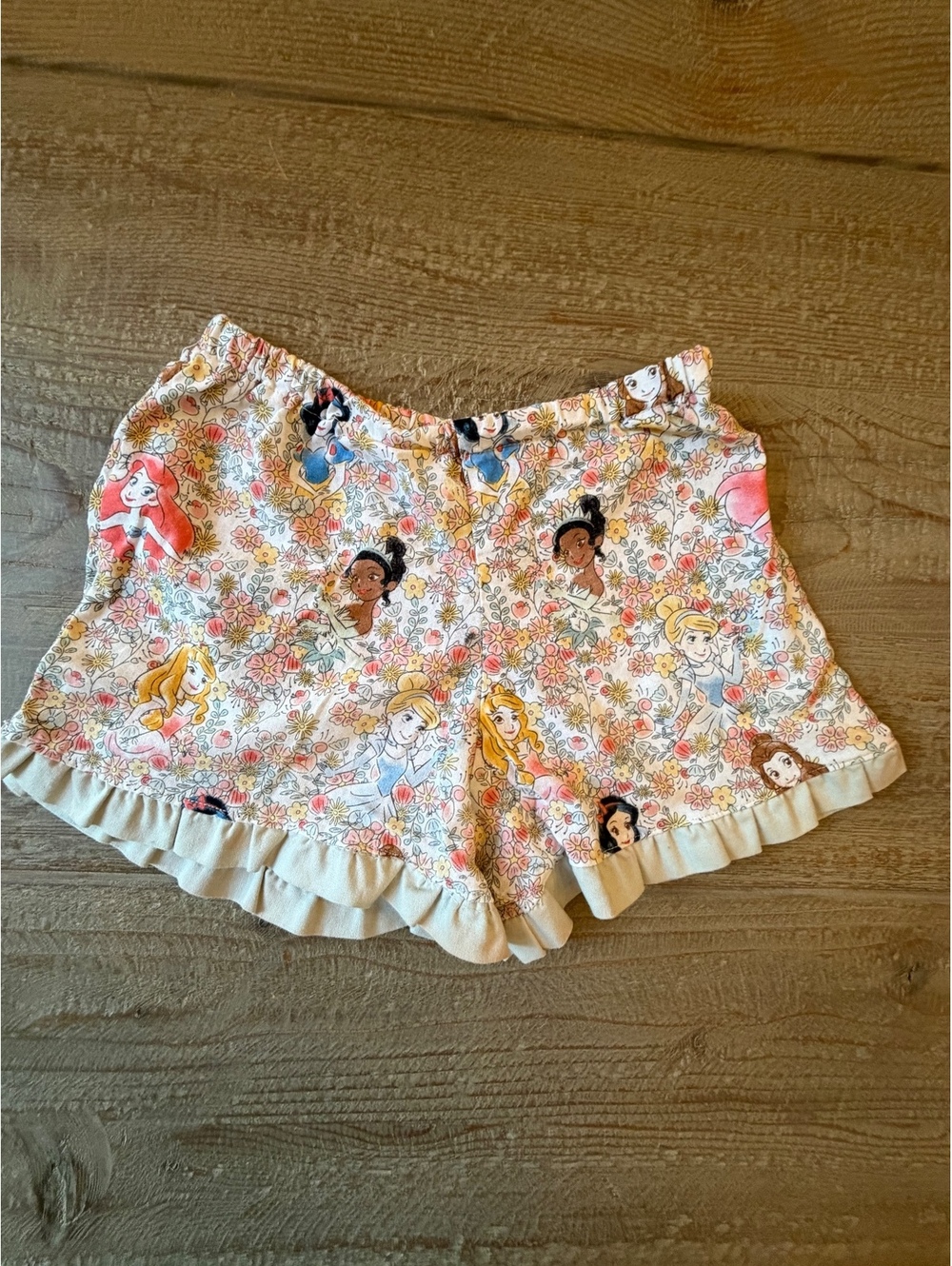 Rose & Harmony Girls' Disney Princess Floral Print Shorts Size 8